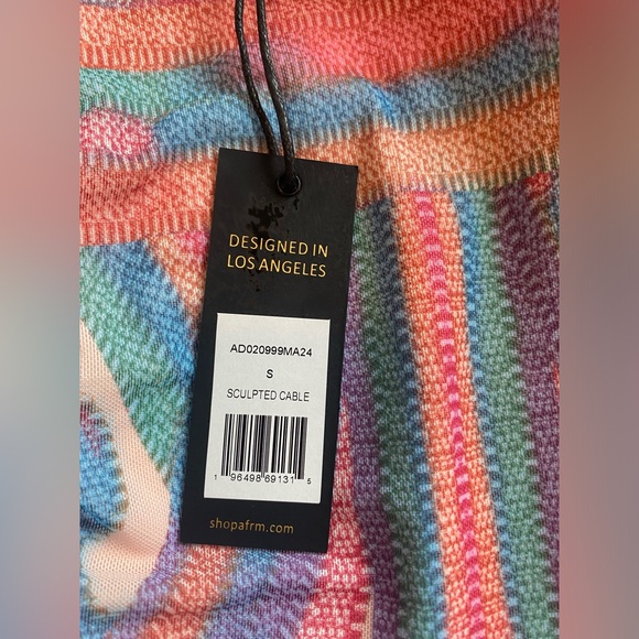 AFRM Hazel Printed Ruched Mesh Midi Dress NWT - Picture 4 of 7